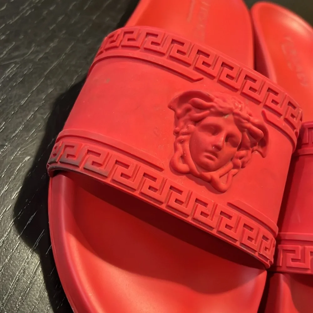 Versace Red Medusa Slides